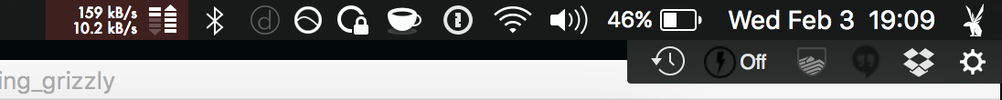 several icons in my Mac's menu-bar